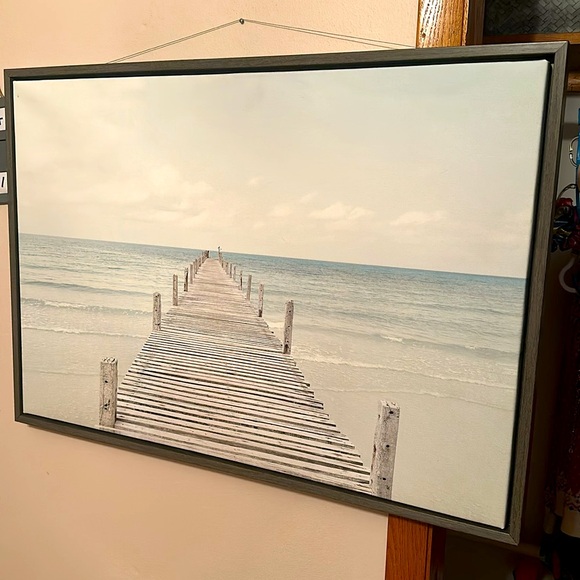 Kate and Laurel Beach Canvas with Wood Frame 33x23 - Picture 2 of 9